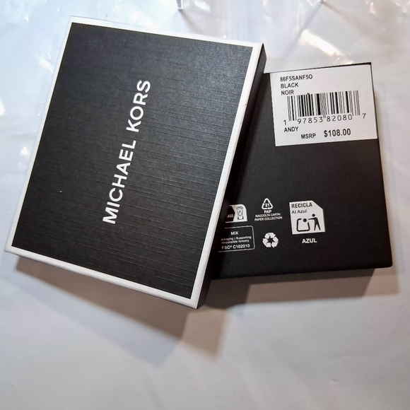 MICHAEL KORS Men's Wallet BLK/BLK/BLK "ANDY" RAISED MK All-Over BRAND-NEW wtags - Picture 10 of 12